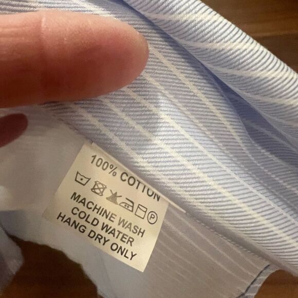 Poeta men’s blue and white striped button-down size XXL - Picture 5 of 7